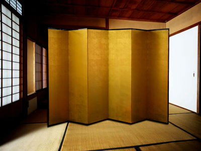 Japanese folding screen Picture a