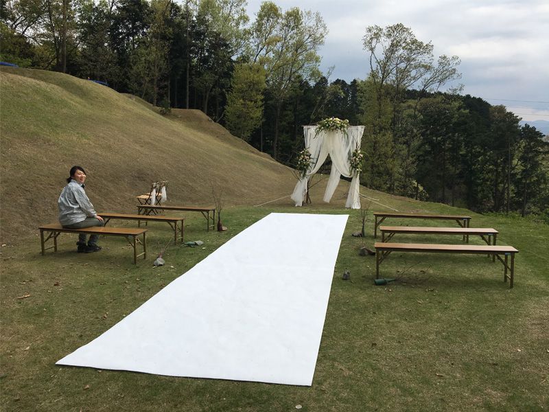 white carpet outdoor wedding